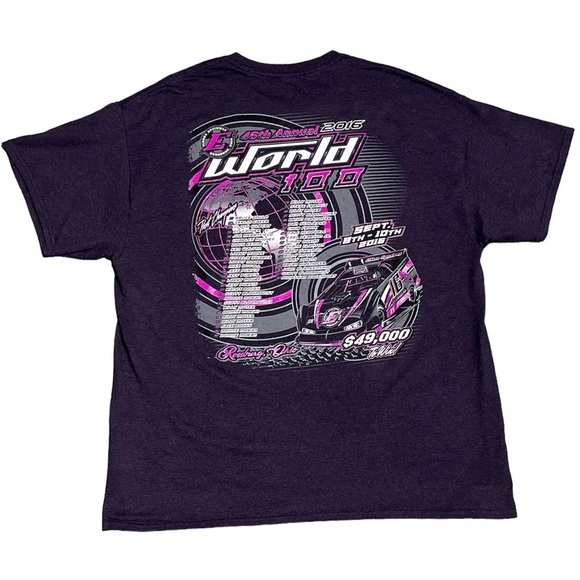 Racing Graphic t shirt Elora Speedway 2016 racing size large purple - Picture 2 of 6